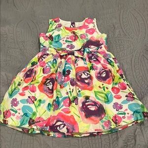 Place White and Pink Sleeveless Scoop Neck Sundress
